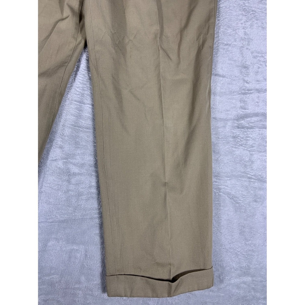 Brooks Brothers 346 Men's Pants Size 36 Tan Button-through Rear Pocket Wool - Picture 2 of 12